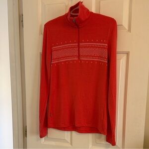 Women’s Icebreaker Merino BodyFit 260 100% Wool 1/4 Zip, Pink, size Medium